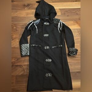 Spirit Black Trench Coat with Silver Details